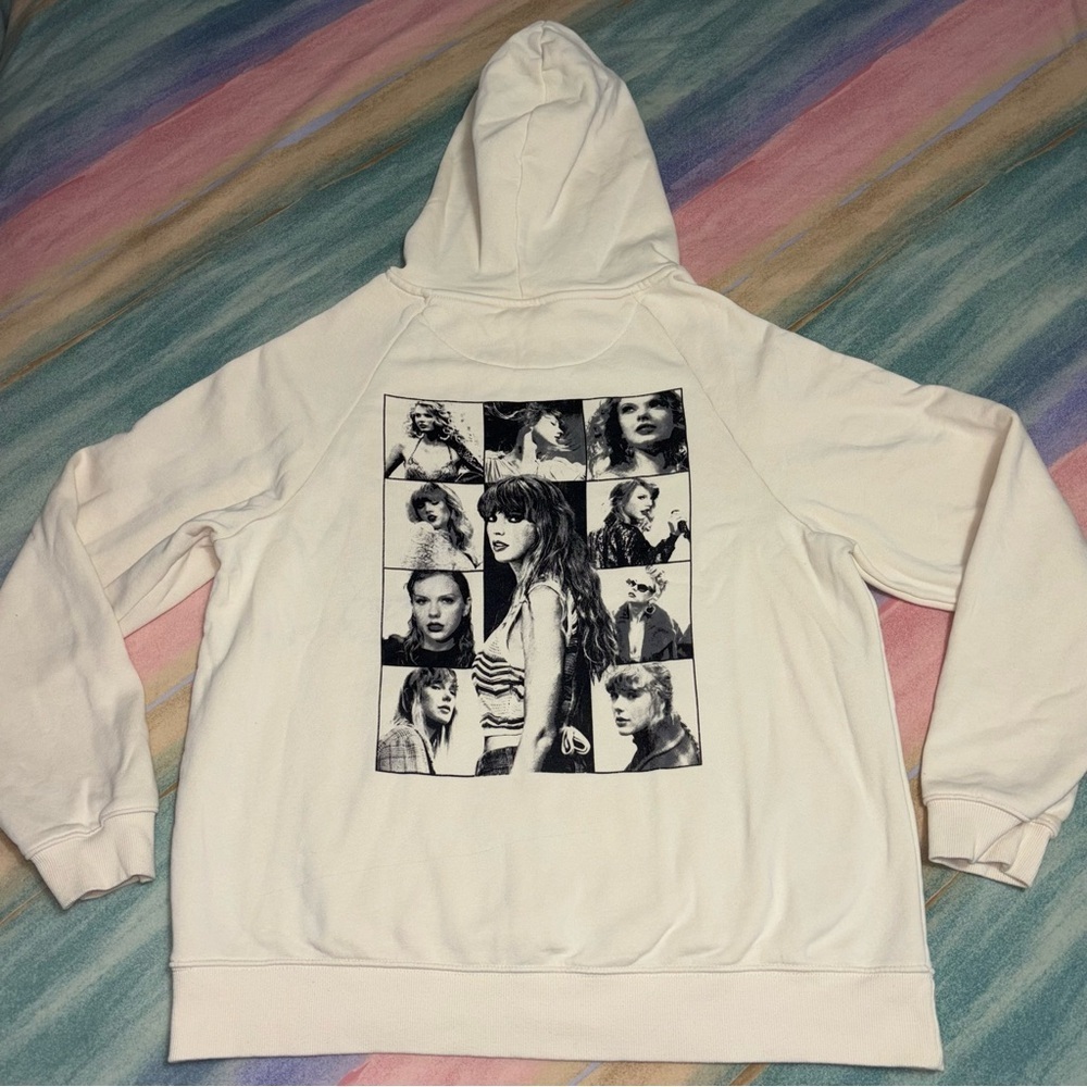 Taylor Swift White Graphic Photo Collage Hoodie